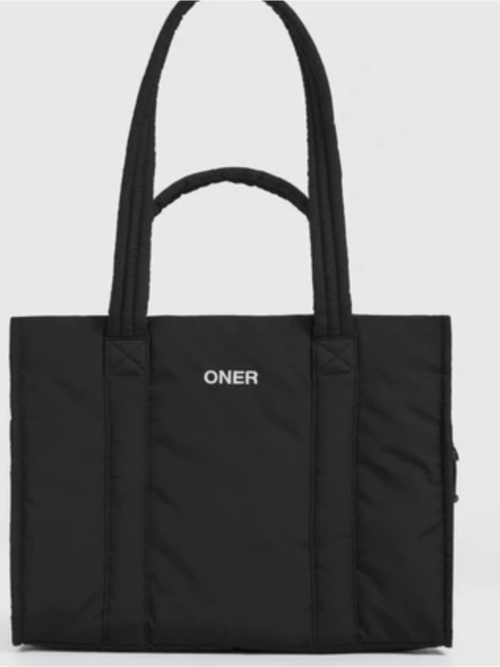 Oner Active Black Quilted Tote Bag